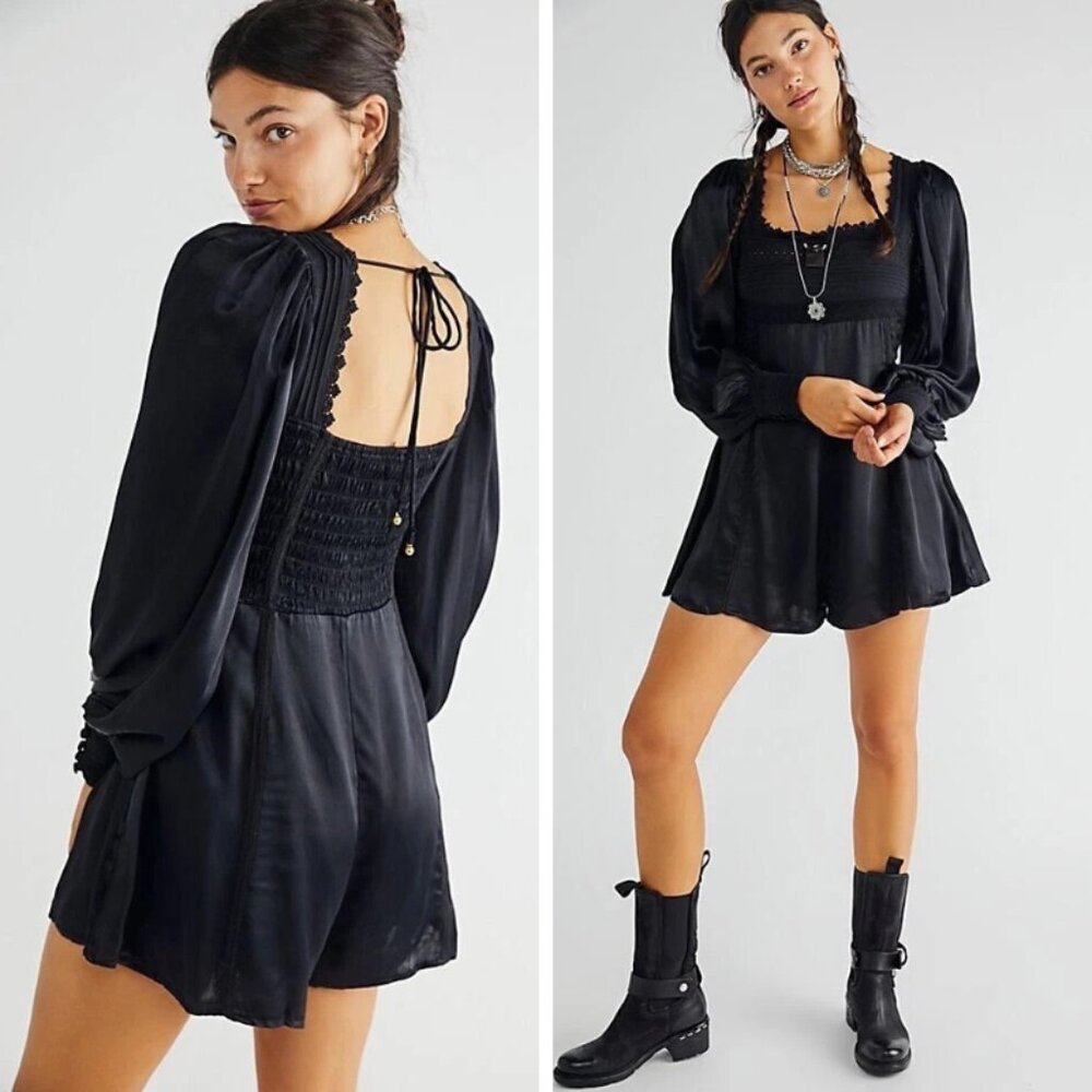 Free People Farrow Romper in Black - Size 12